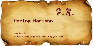 Haring Mariann névjegykártya